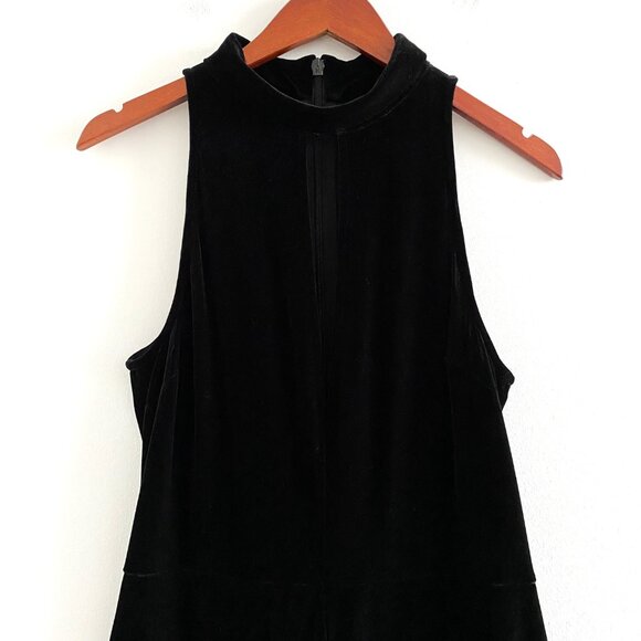Topshop Black Velvet Plunge Front Jumpsuit - Picture 3 of 15